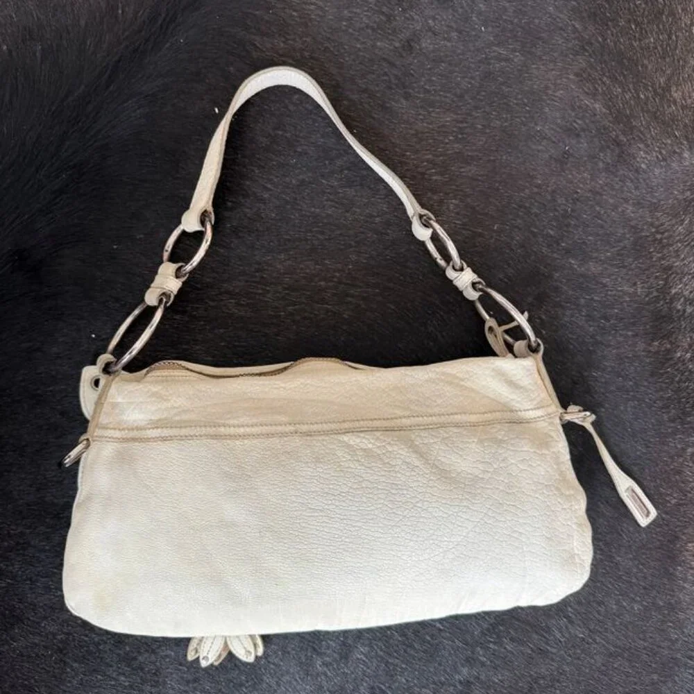 Miu Miu White Leather Handbag with Flower Motif - Picture 3 of 12